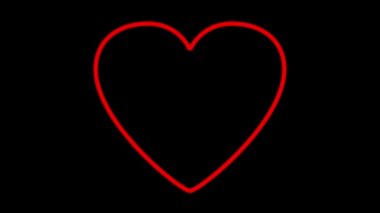 Sevgililer kalp kırmızı çizgilerle çizilmiş.