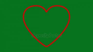 Sevgililer kalp kırmızı çizgilerle çizilmiş.