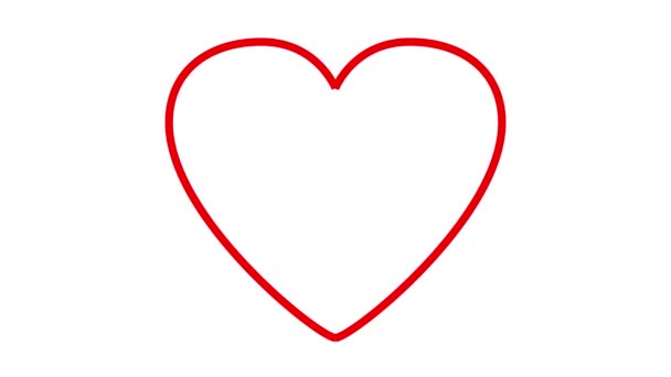 Coeur de Saint-Valentin dessiné par des lignes rouges .