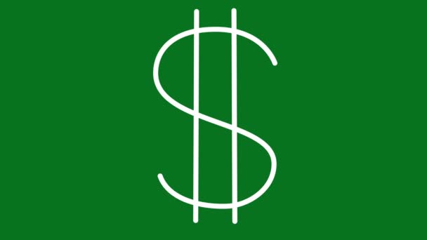 Символ доллара нарисован . — стоковое видео