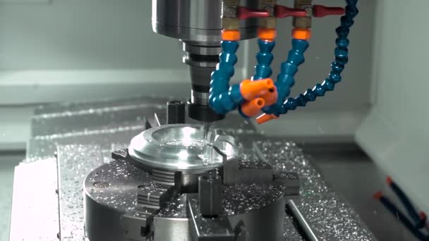 Fresadora CNC de metalurgia . — Vídeos de Stock