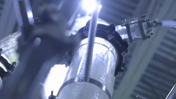 Water pump and water pipes. Water supply system — Stock Footage Water pump and water pipes. Water supply system Stock Video