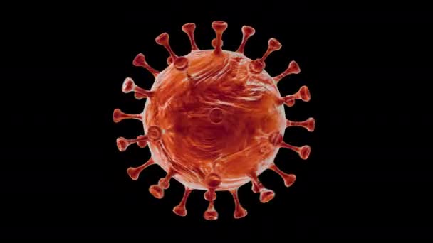 Seamless 3d illustration viral cell infection causing chronic disease. Pneumonia viruses, influenza virus H1N1, SARS, Flu, cell infect organism, aids. Microscopic floating loop influenza virus cell — Stock Video