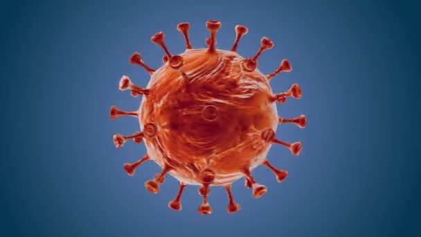 Ilustración inconsútil 3d infección de células virales que causa enfermedad crónica. Virus de la neumonía, virus de la gripe H1N1, SARS, gripe, organismo infeccioso celular, SIDA. Célula microscópica del virus influenza del asa flotante — Vídeo de stock