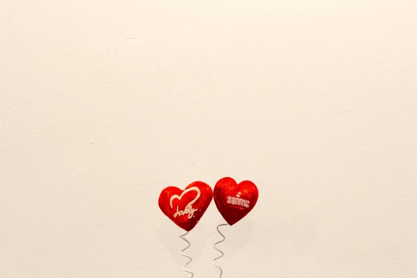 Rote Herzform Auf Weißem Hintergrund Valentinstag — Stockfoto