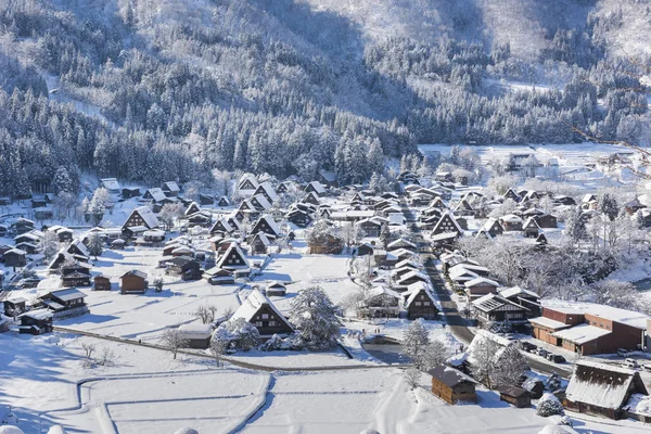 역사적인 마을 시라카와고의 겨울, 일본 — 스톡 사진