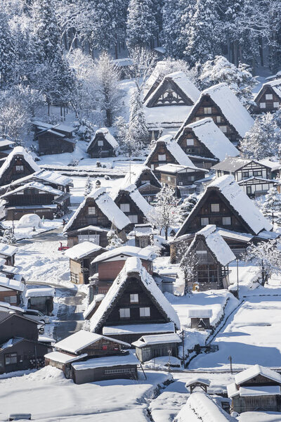 Historic Village of Shirakawago in winter, Japan