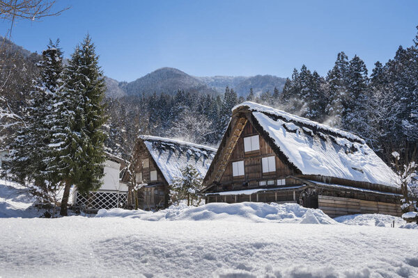 Historic Village of Shirakawago in winter, Japan