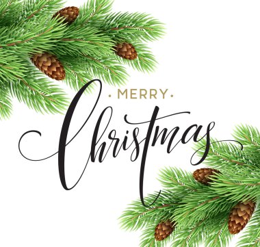 Neşeli Noel ve mutlu yeni yıl 2017 tebrik kartı, vektör çizim.