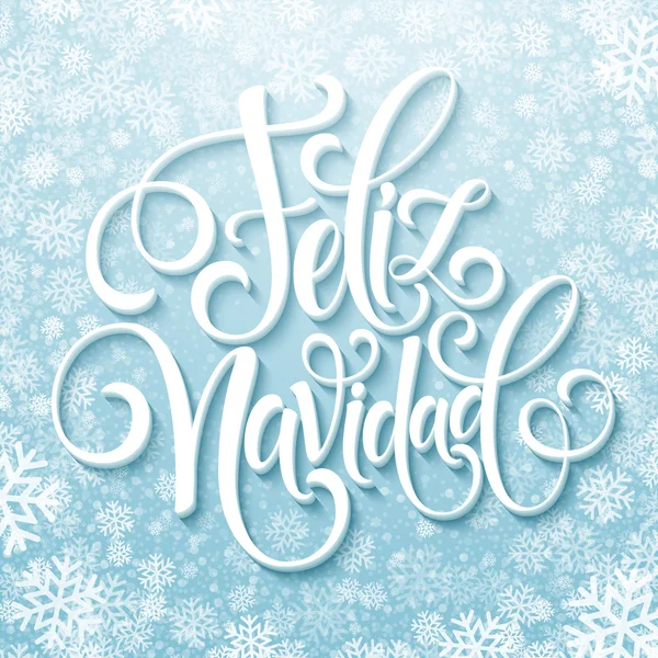 Feliz navidad Hand Schriftzug Dekoration Text für Grußkarte Design-Vorlage. Frohe Weihnachten Typografie Etikett auf Spanisch. Kalligrafische Inschrift für die Winterferien. Vektorillustration — Stockvektor