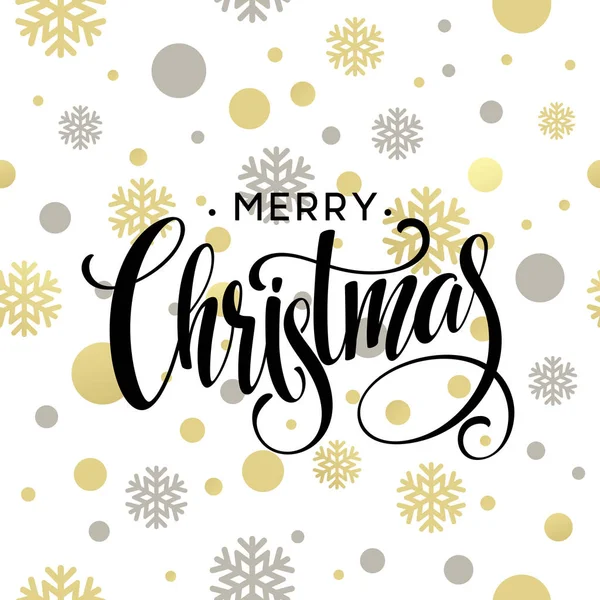 Merry Christmas Goud glinsterende belettering ontwerp. Vectorillustratie — Stockvector