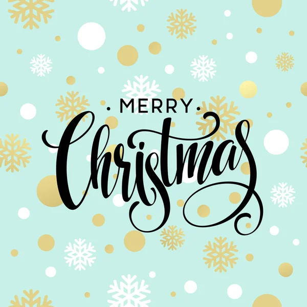 Merry Christmas Goud glinsterende belettering ontwerp. Vectorillustratie — Stockvector