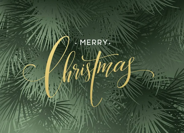 Χριστουγεννιάτικο δέντρο κλαδιά σύνορα με τη γραφή γράμματα. Εικονογράφηση διάνυσμα — Διανυσματικό Αρχείο