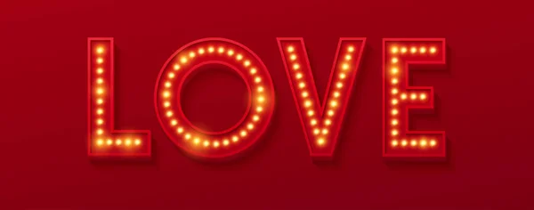 Hou Retro licht banner. Valentines kaart. Vectorillustratie — Stockvector