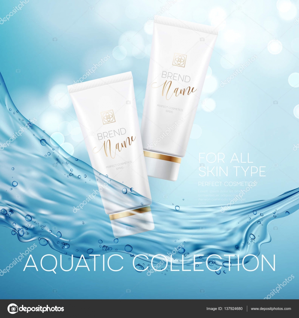 Design cosmetics product advertising. Vector illustration Stock Vector