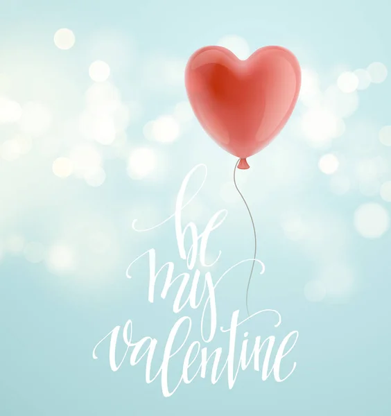 Tarjeta de felicitación de San Valentín con globo en forma de corazón rojo. Ilustración vectorial — Archivo Imágenes Vectoriales