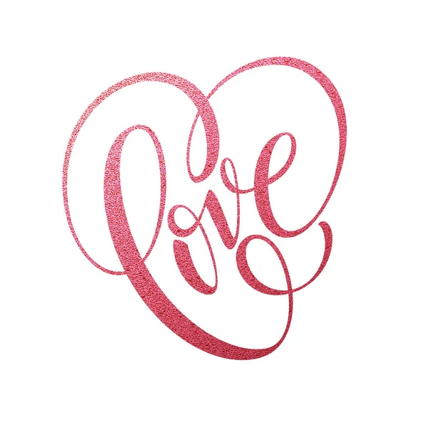 Happy Valentines Day hand belettering, met gouden Glitters. Vectorillustratie — Stockvector