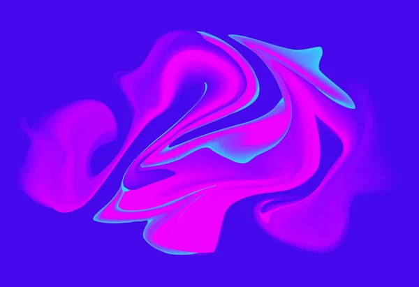 Moderne marmeren inkt patroon. Roze vloeibare vorm in blauwe kleur achtergrond. Vectorillustratie — Stockvector