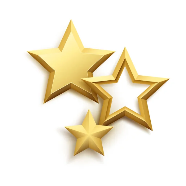 Fondo realista metálico estrella dorada. Ilustración vectorial — Vector de stock
