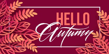 Satılık arka plan tasarım sonbahar yaprakları kesilmiş renkli kağıt ile düşer. Vektör çizim