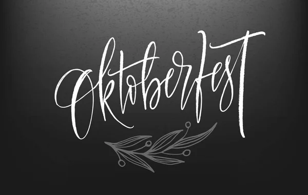 Oktoberfest in German Lettering background. Bannière de décoration de festival de bière. Illustration vectorielle — Image vectorielle
