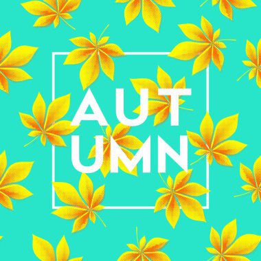 Sonbahar yaprakları ile sonbahar arka plan. Vektör çizim