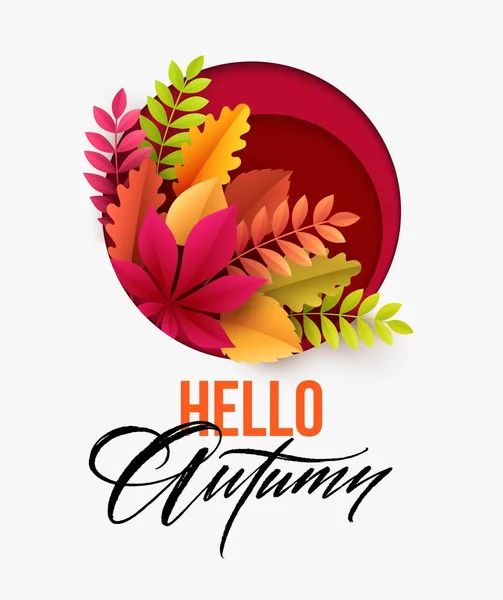 Autumn background with Fall leaves. Vector illustration — Stock Vector