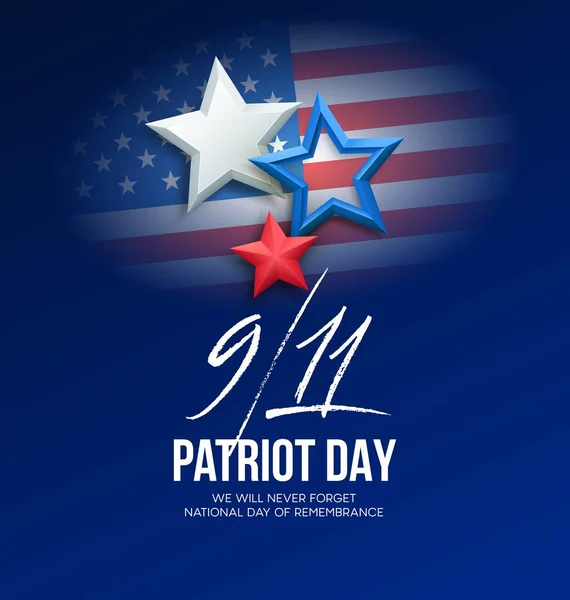 11 settembre 2001 Sfondo del Patriot Day. Non lo dimenticheremo mai. sfondo. Illustrazione vettoriale — Vettoriale Stock