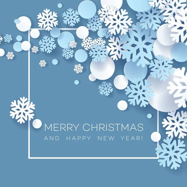 Soyut Papercraft kar taneleri Noel arka plan. Vektör çizim