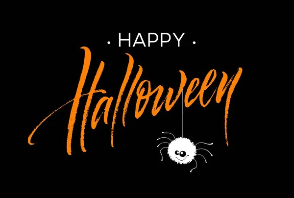 Boldog Halloween betűk. Holiday kalligráfia a banner, plakát, üdvözlőkártya, meghívó. Vektoros illusztráció — Stock Vector