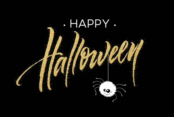 Boldog Halloween betűk. Holiday kalligráfia a banner, plakát, üdvözlőkártya, meghívó. Vektoros illusztráció — Stock Vector