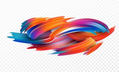 Renk brushstroke yağ veya akrilik boya tasarım öğesi için sunumlar, el ilanları, broşürler, kartpostallar ve posterler. Vektör çizim