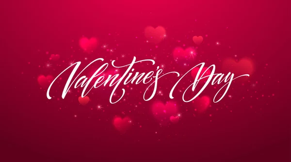 Happy Valentines Day belettering kaart ontwerp. Vectorillustratie — Stockvector