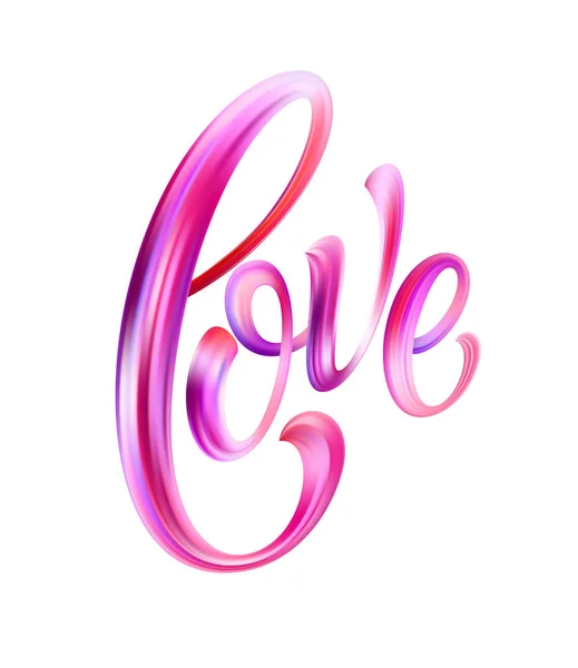 Glad Alla hjärtans dag-kort med handskrivna kärlek. Vektorillustration — Stock vektor