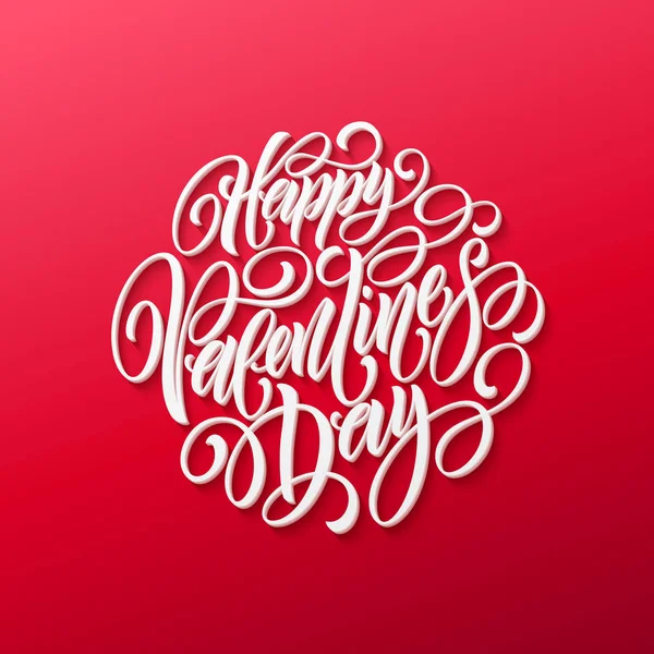 Mutlu Sevgililer günü el çizim vektör yazı tasarımı. Vektör çizim — Stok Vektör
