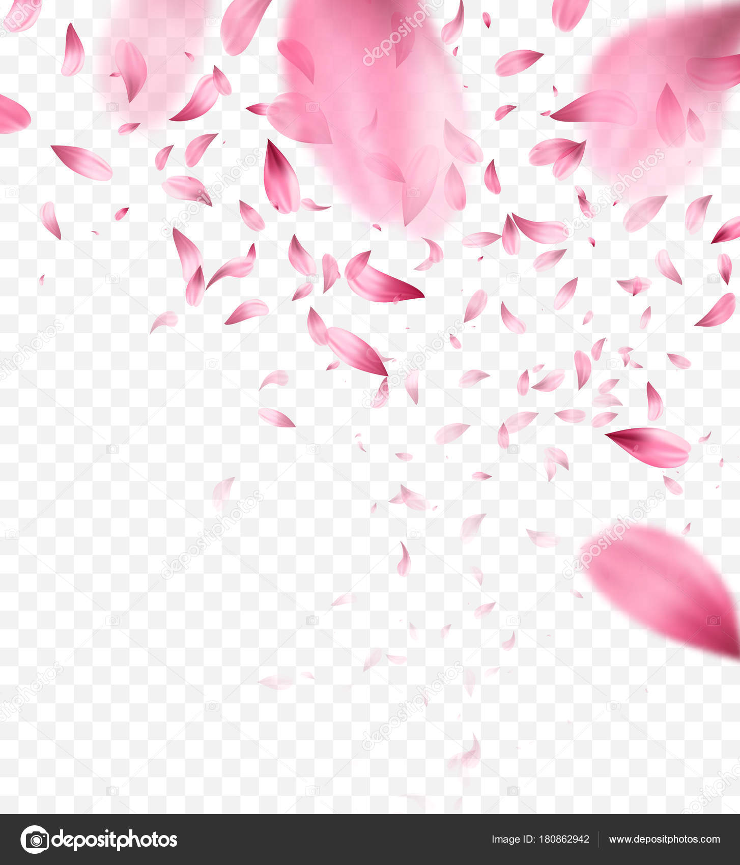 Pink sakura falling petals background. Vector illustration — Stock