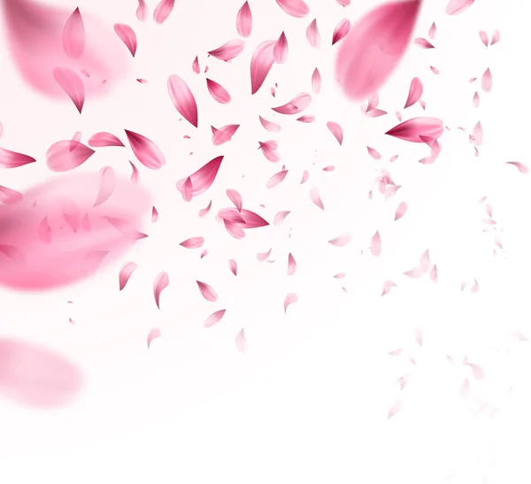 ピンクの桜の花びらの背景に落ちる。ベクトル図 — ストックベクタ