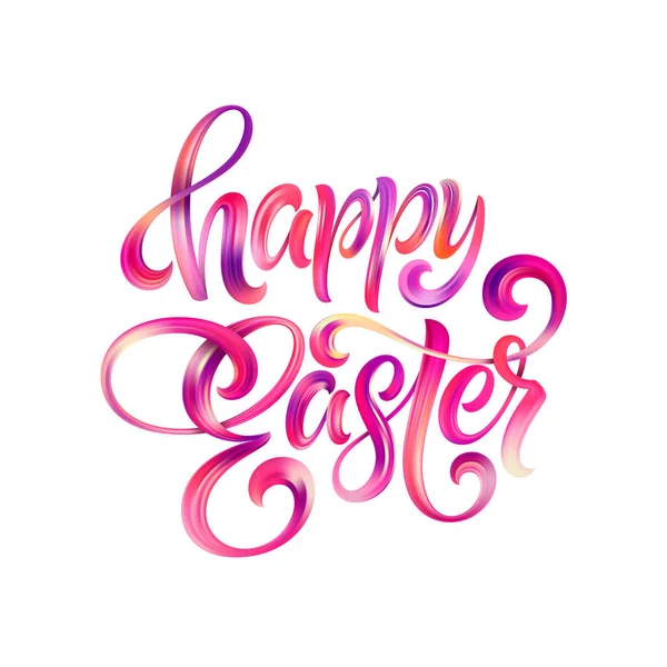 Happy Easter colorful paint lettering. Vector illustration — Stock Vector