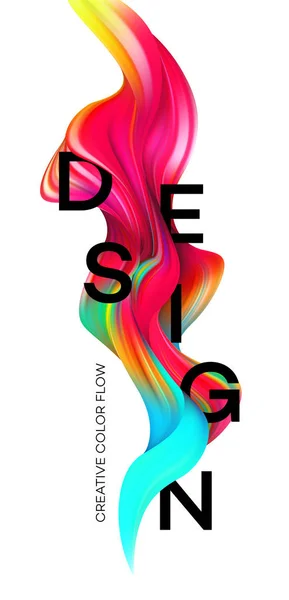 Moderno cartel de flujo colorido. Onda Forma líquida en fondo de color negro. Diseño de arte para su proyecto de diseño. Ilustración vectorial — Archivo Imágenes Vectoriales