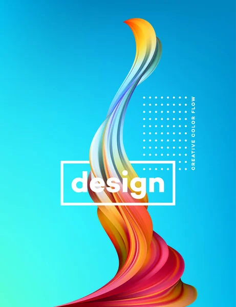 Moderno cartel de flujo colorido. Onda Forma líquida en fondo de color azul. Diseño de arte para su proyecto de diseño. Ilustración vectorial — Archivo Imágenes Vectoriales