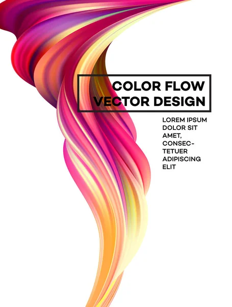 Moderne kleurrijke stroom poster. Wave vloeibare vorm in witte kleur achtergrond. Kunst design voor uw ontwerpproject. Vectorillustratie — Stockvector