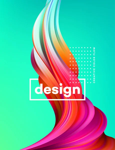 Moderne bunte Flow-Poster. wellenförmige Flüssigkeit in grüner Farbe Hintergrund. art design für Ihr Designprojekt. Vektorillustration — Stockvektor