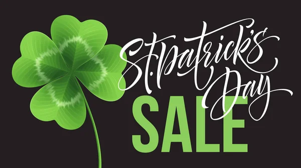 Saint Patricks Day Sale poster. Lettering Typography banner template. Vector Illustration — Stock Vector