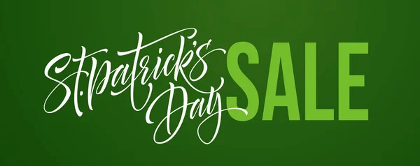 Saint Patricks Day Sale poster. Lettering banner template. Vector Illustration — Stock Vector