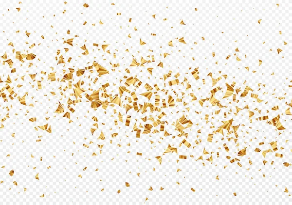 Gouden folie confetti geïsoleerd op een transparante witte achtergrond. Feestelijke achtergrond. Vectorillustratie — Stockvector