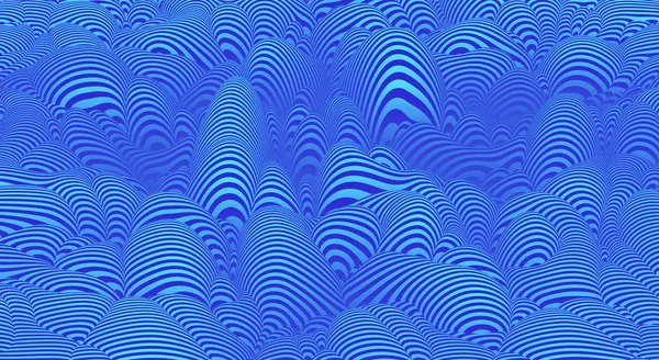 Kurve 3D Linie Wellenmuster. abstrakter Hintergrund, blau gefärbte rhythmische Wellen. Vektorillustration — Stockvektor