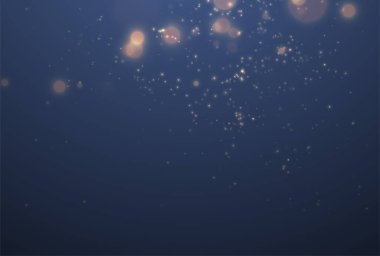 Glitter particles overlay effect. Blue Glittering star dust sparkling particles on transparent background. Vector illustration