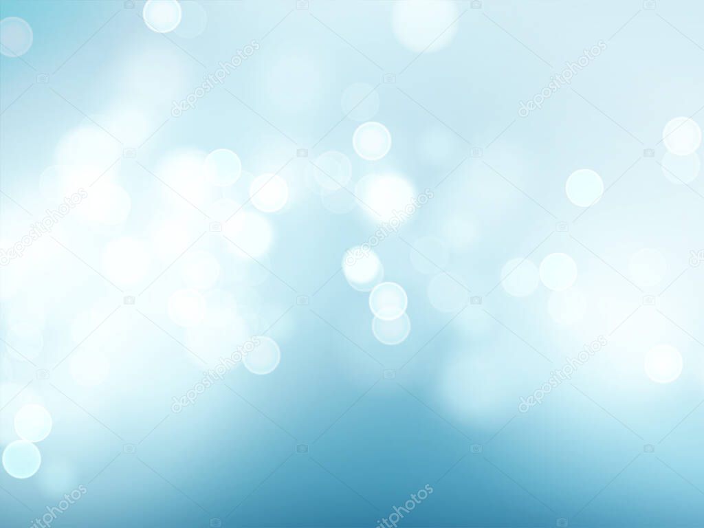 Blue sky with lens flare and bokeh pattern background. Vector illustration