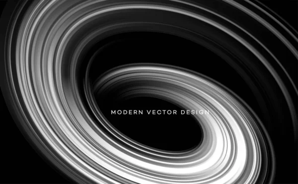 Monokrom, hitam dan putih Warna cerah swirl bentuk organik 3d. Grayscale Aliran warna Desain tren untuk halaman web, poster, brosur, buklet, sampul majalah, presentasi. Ilustrasi vektor - Stok Vektor