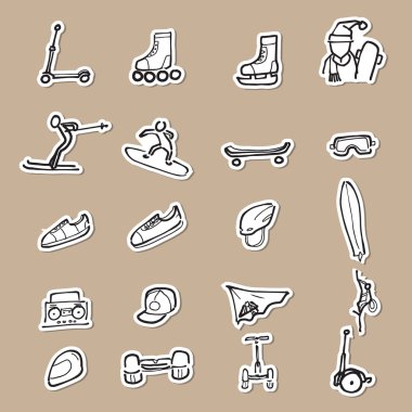 Simgeler kağıt kesiği çizim spor vites